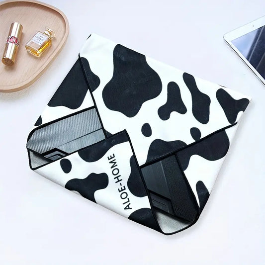 Versatile Self-Adhesive Cloth - Flat Open Makeup Bag, Portable Cosmetic Travel Pouch & Camera Lens Protector