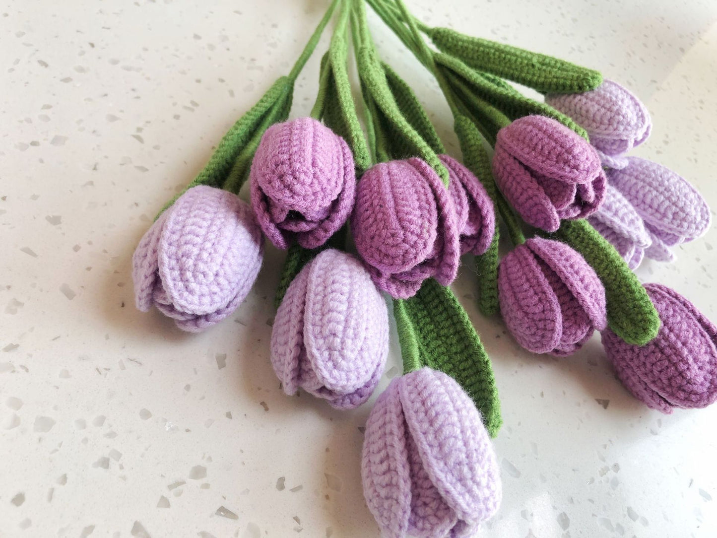 Hand-Knitted Yarn Tulips: Perfect Indoor Decorative Gift