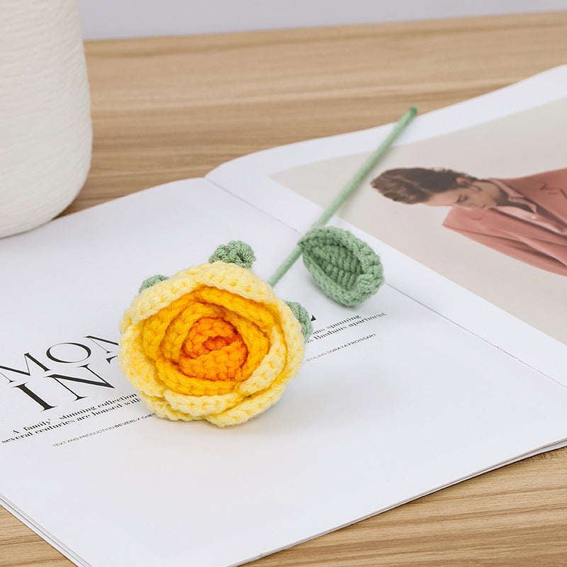 Hand-Knitted Rose Flowers: Perfect for Holiday Gifts