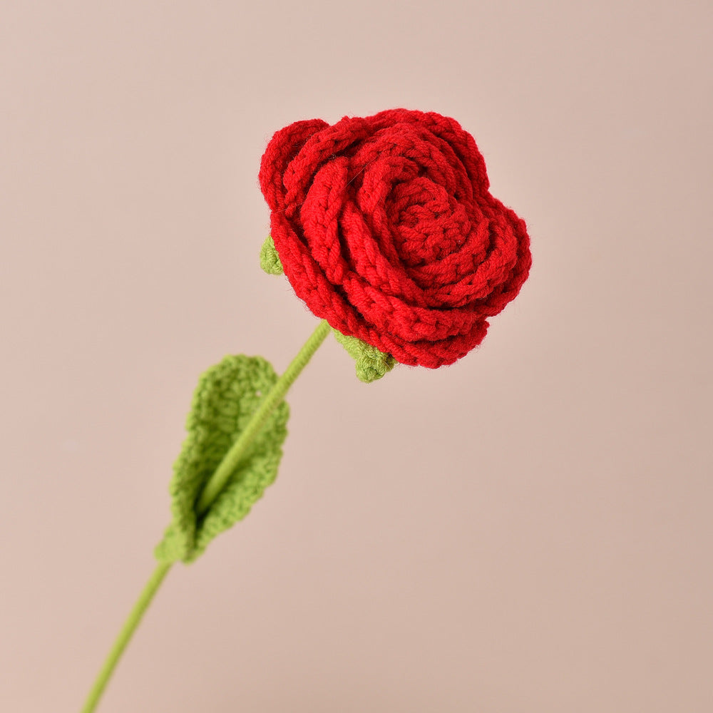 Hand-Knitted Rose Flowers: Perfect for Holiday Gifts