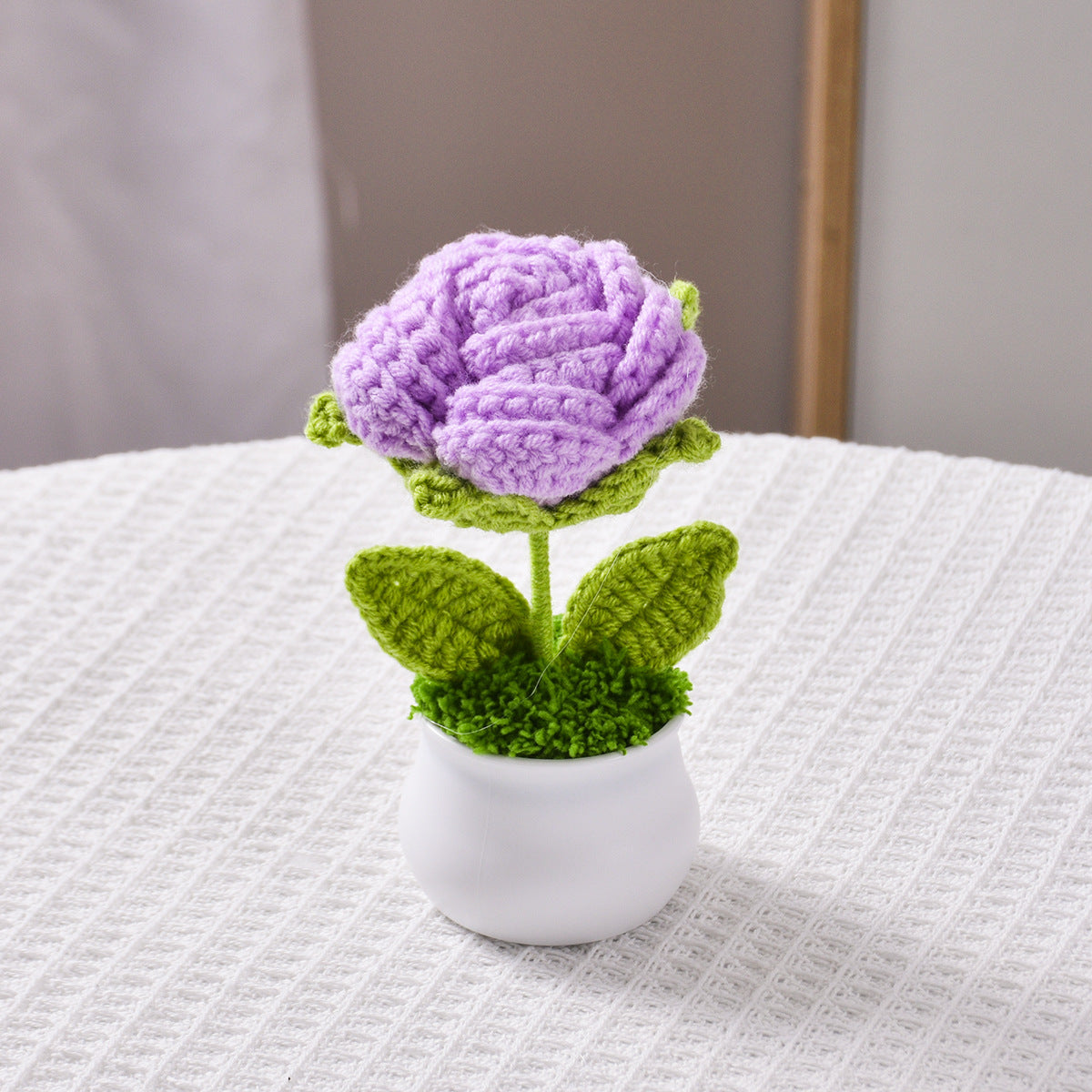 Handcrafted Knitted Artificial Flower Pot