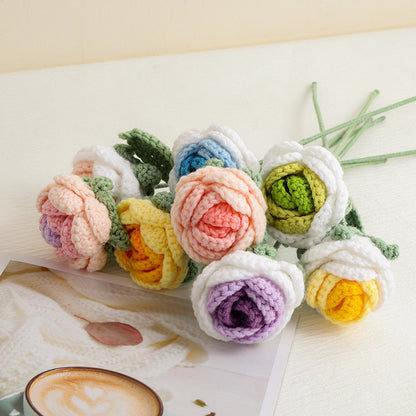 Hand-Knitted Rose Flowers: Perfect for Holiday Gifts