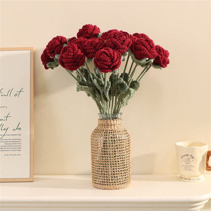 Hand-Knitted Rose Flowers: Perfect for Holiday Gifts